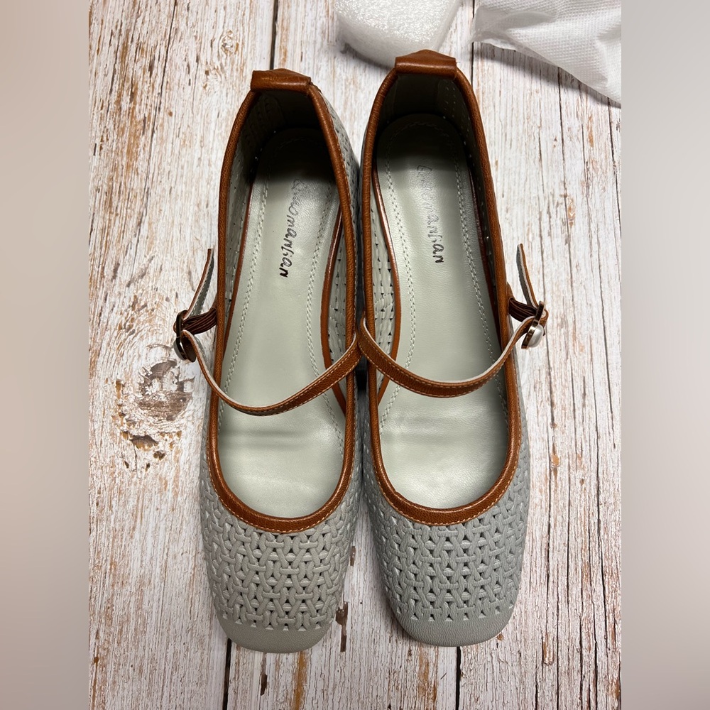 Gray Blue Women's leather Shoes - Picture 2 of 4